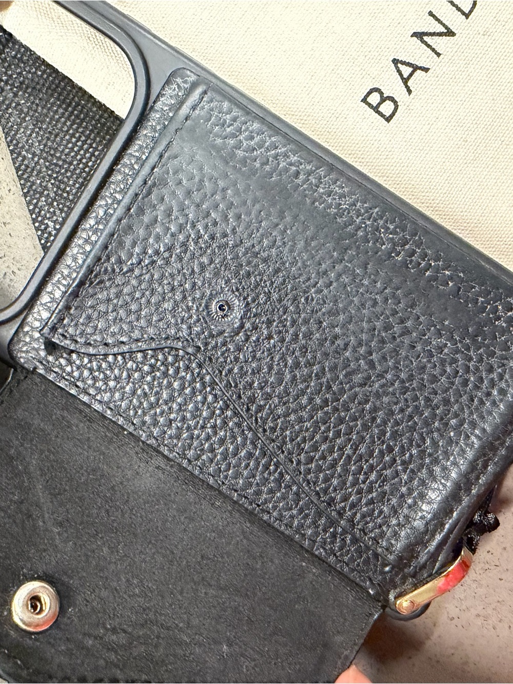 Bandolier Hailey Leather Crossbody Phone Case iPhone 17 Pro - Black/Gld - Picture 2 of 9